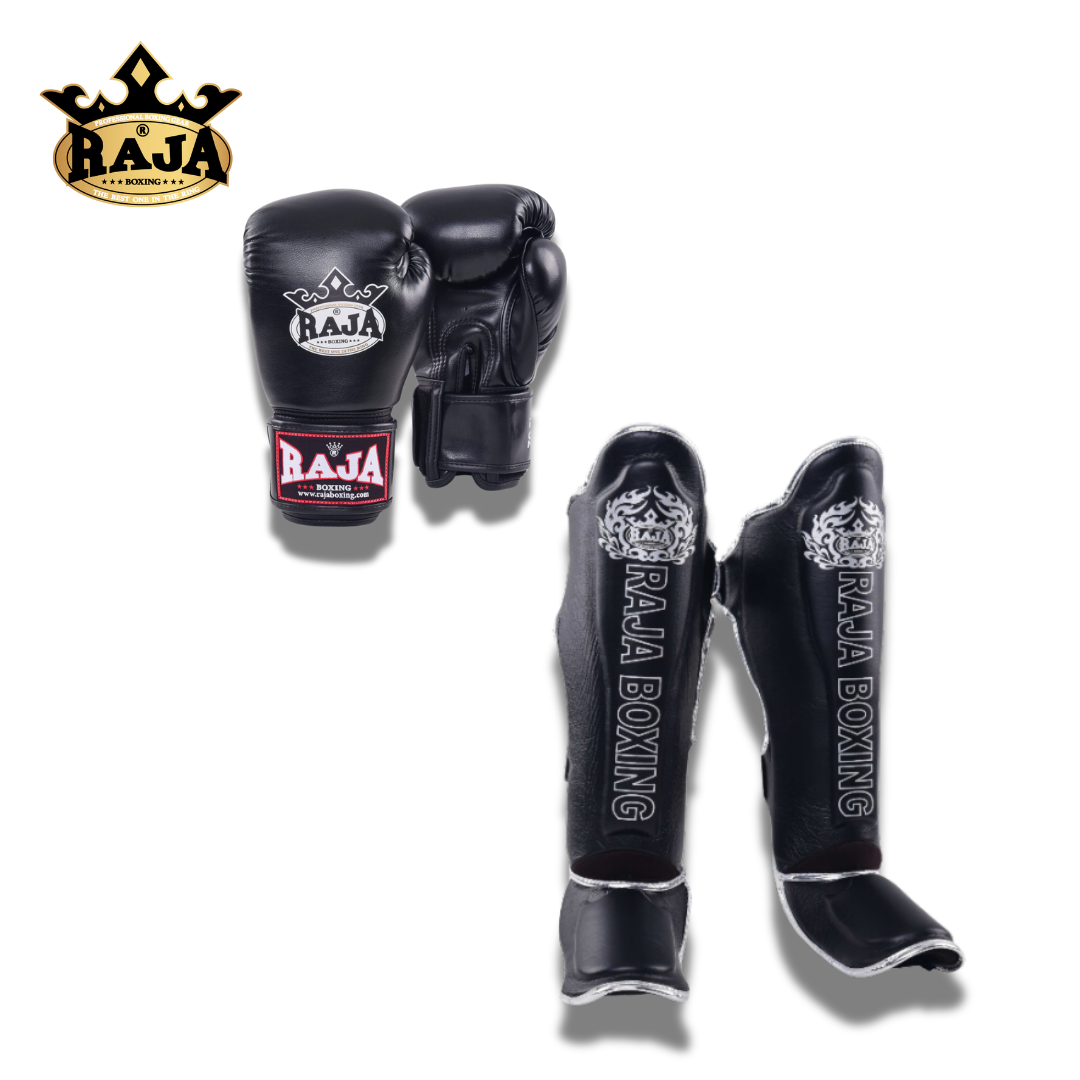 Raja Sparring Set Mix Up Semi Leather Black - KICKPUNCHELBOW