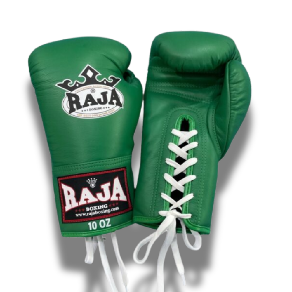 Raja Boxing - Lace Up Boxing Gloves- Microfibre RBGL13 - Green