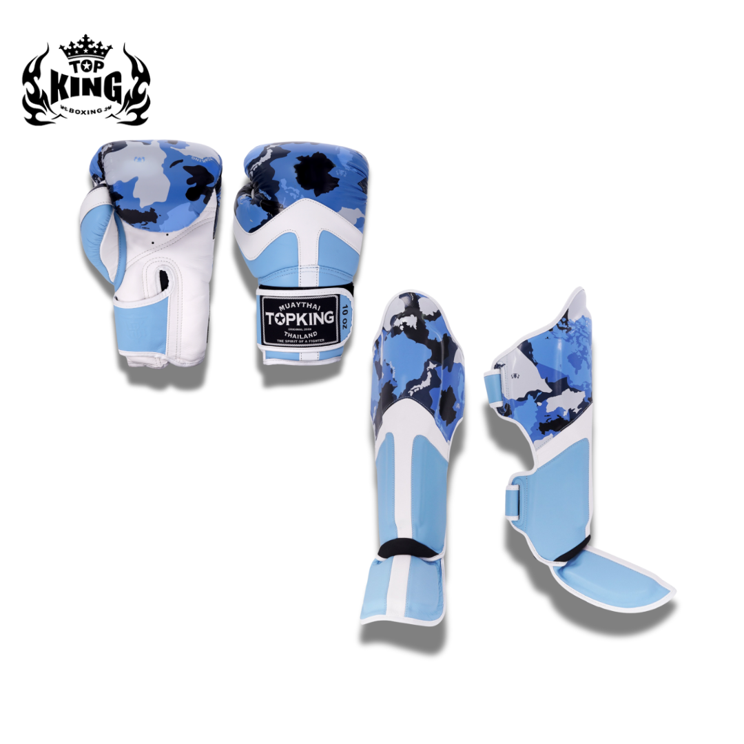 Top King Sparring Set Camo Blue - KICKPUNCHELBOW