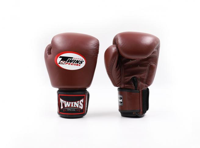 Twins Special BGVL3 Velcro Boxing Gloves Brown - KICKPUNCHELBOW