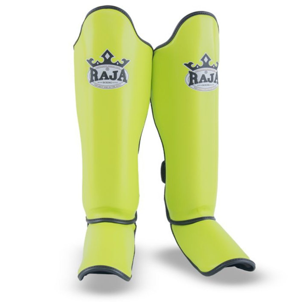 Raja Boxing - Shin Guards - Microfibre SG1 -Lime green