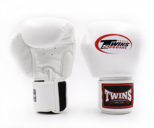 Twins Special BGVL3 Velcro Boxing Gloves White - KICKPUNCHELBOW