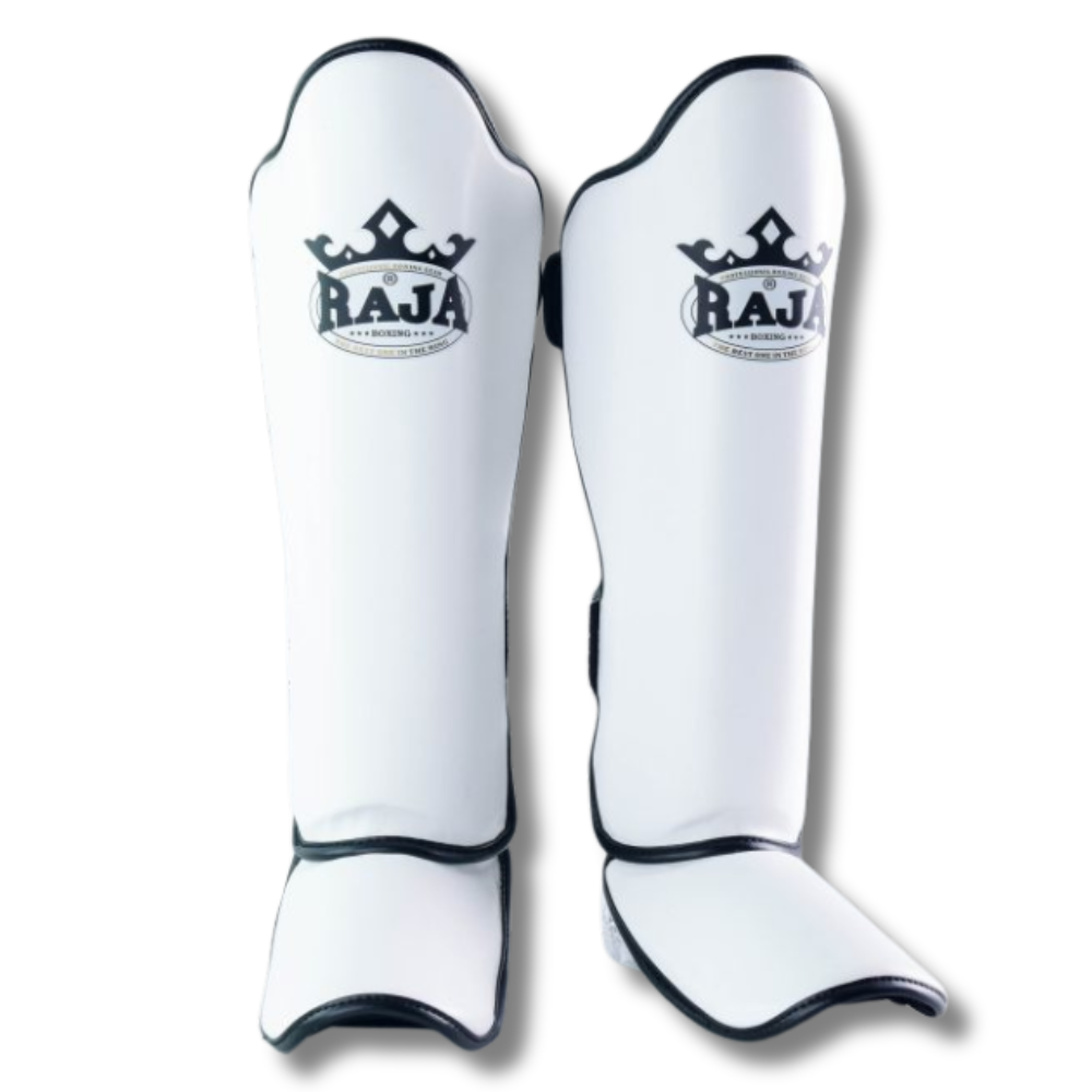 Raja Boxing - Shin Guards - Leather SG1 - White