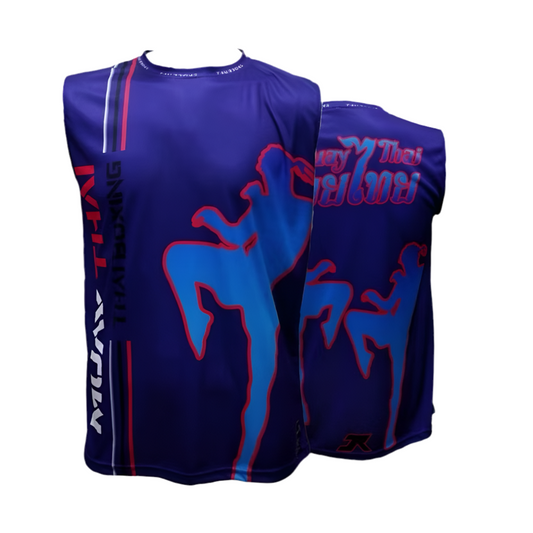 Muay Thai Training Singlets - Muay Thai Blue - KICKPUNCHELBOW