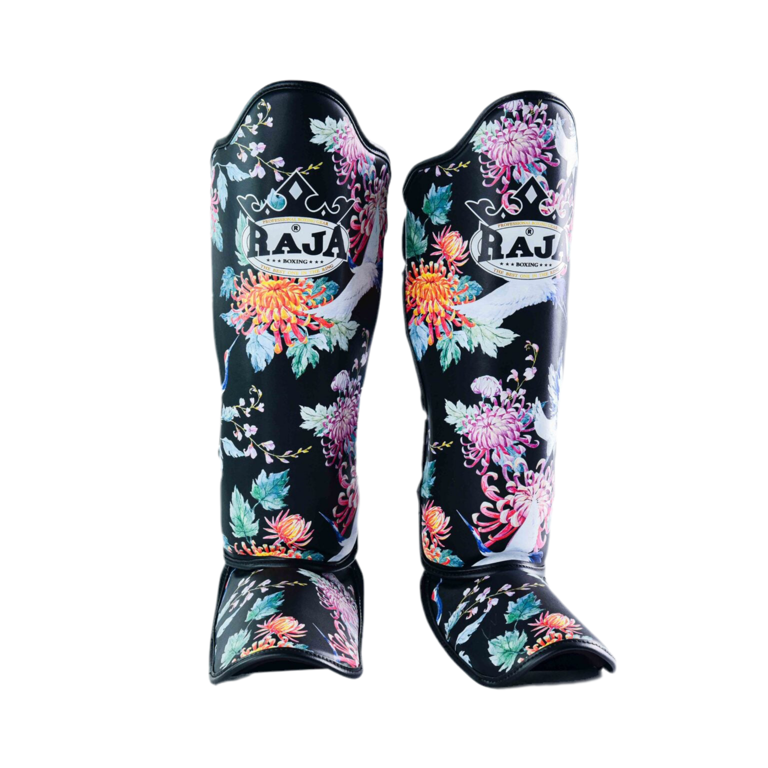 Semi Leather Raja Shin Guards - Flamingo