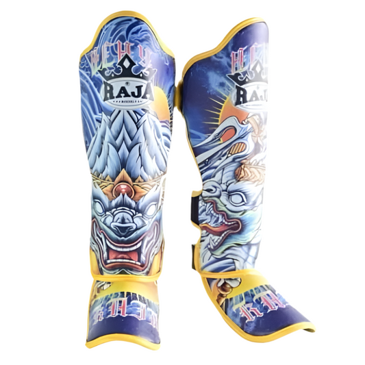 Authentic Leather Raja Shin Guards - Hanuman
