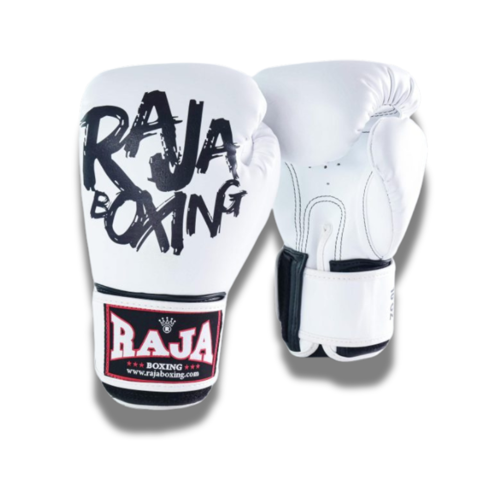 Raja boxing - Velcro boxing Gloves - Microfibre - Graffiti - White