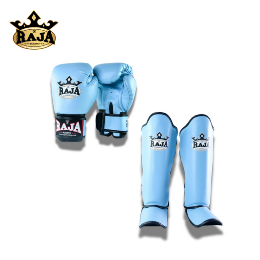 Raja Sparring Set Semi Leather Baby Blue - KICKPUNCHELBOW