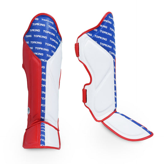 Top King Shin Guards Full Impact Triple Tone Blue - KICKPUNCHELBOW