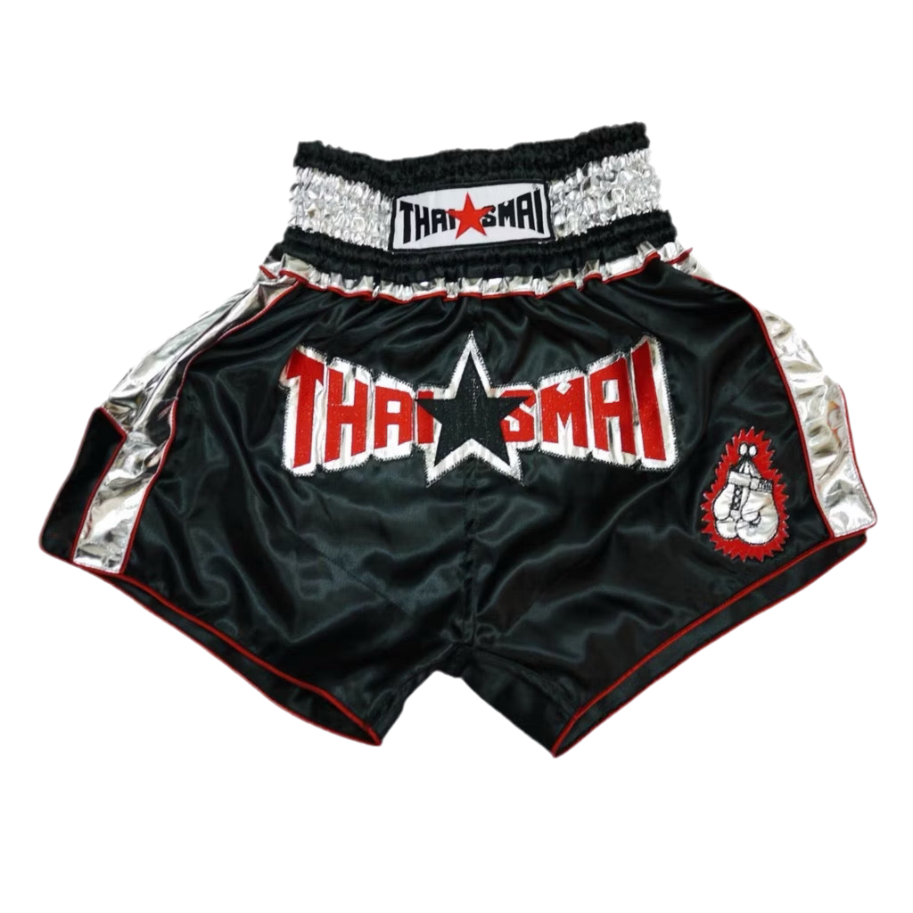 Thaismai Satin shorts - Silver / Black