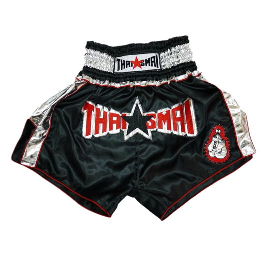 Thaismai Satin shorts - Silver / Black