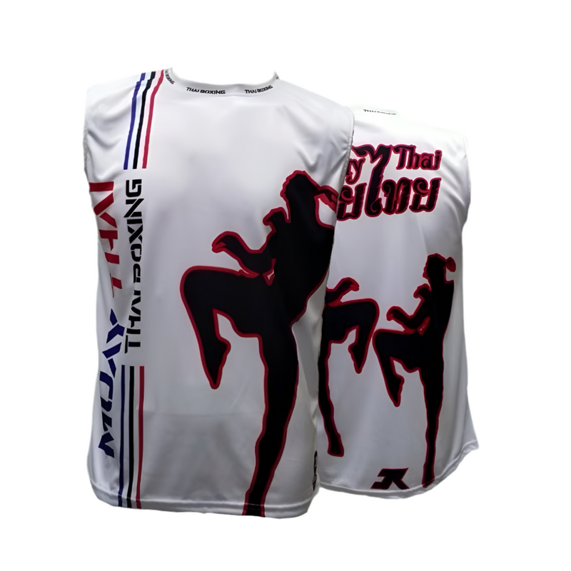 Muay Thai Training Singlets - Muay Thai White - KICKPUNCHELBOW