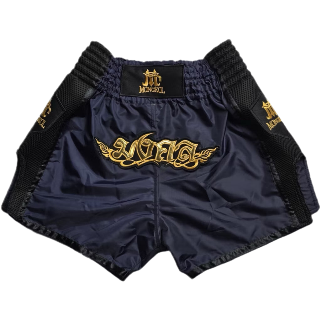 Mongkol Muay Thai Shorts -  Navy Blue (Nylon)