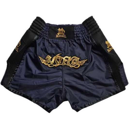 Mongkol Muay Thai Shorts -  Navy Blue (Nylon)
