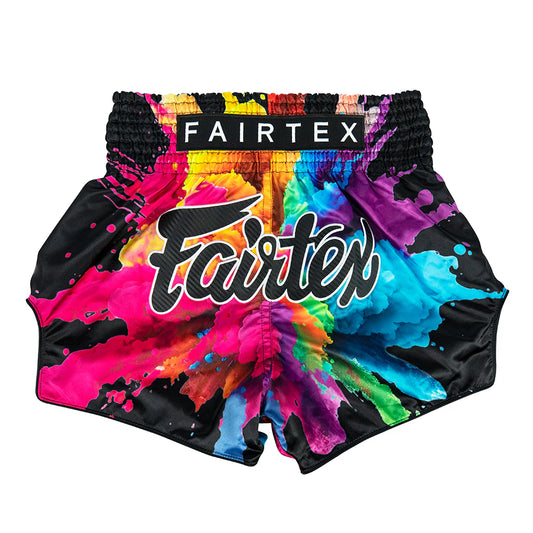 Fairtex Muay Thai Shorts - Funky Top Black - KICKPUNCHELBOW