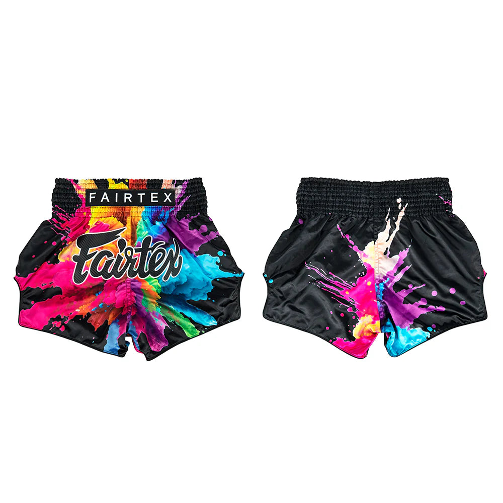 Fairtex Muay Thai Shorts - Funky Top Black - KICKPUNCHELBOW