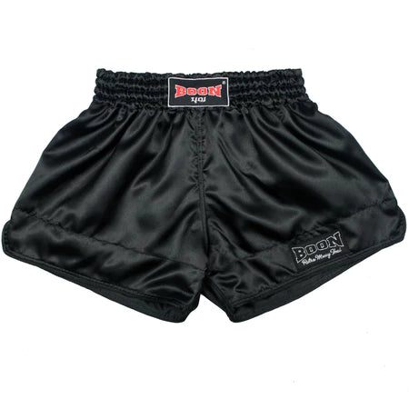 Boon - Muay Thai Shorts - Retro Fit - Black - Kick Punch Elbow