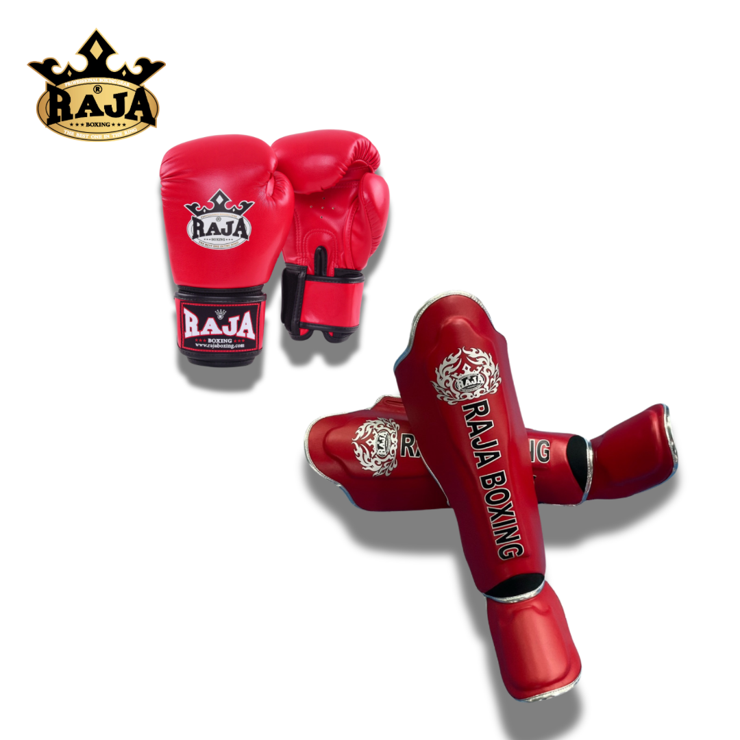 Raja Sparring Set Mix Up Semi Leather Red - KICKPUNCHELBOW