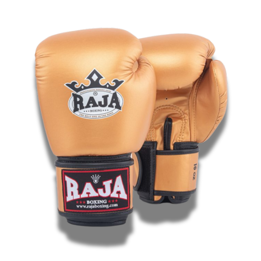 Raja Boxing - Velcro boxing Gloves - Microfibre  RBGV1-Gold