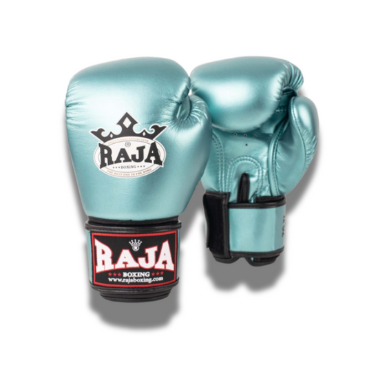 Raja Boxing Gloves  - Semi Leather Metallic Aqua
