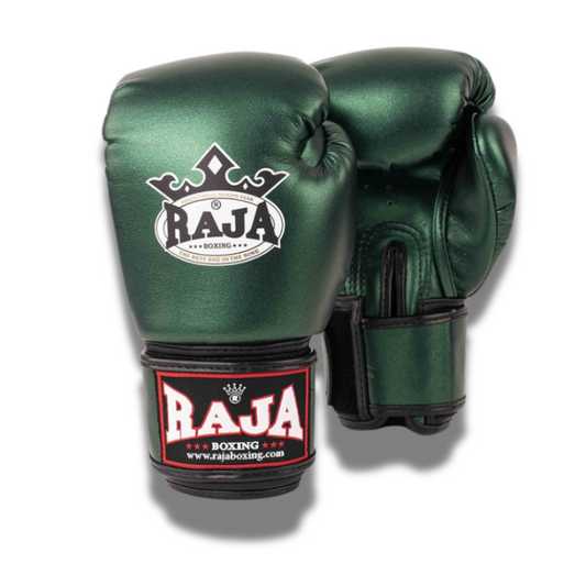 Raja Boxing Gloves  - Semi Leather Metallic Green