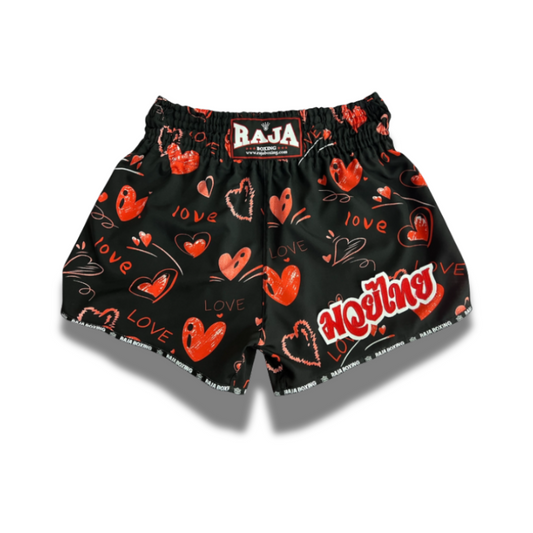 Raja Muay Thai  Fancy Shorts - SP68-002 Orange Hearts