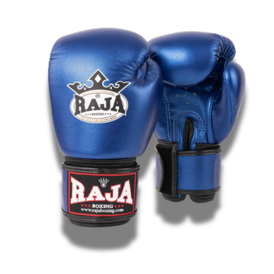 Raja Boxing Gloves  - Semi Leather Metallic Blue