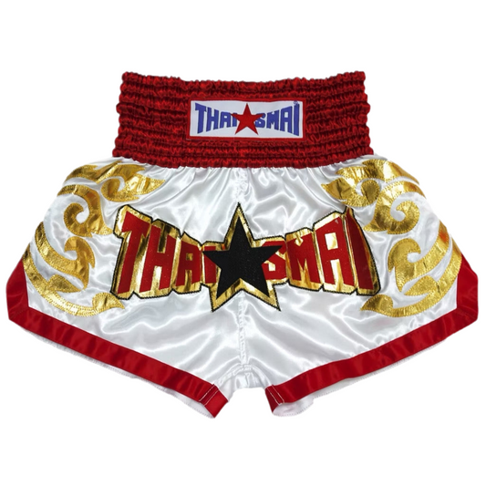 Thaismai Satin shorts - BS-1159 White / Red