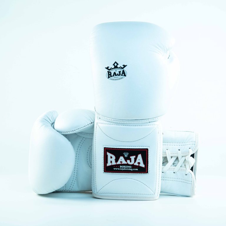 Raja Gloves - Leather Lace up White - KICKPUNCHELBOW