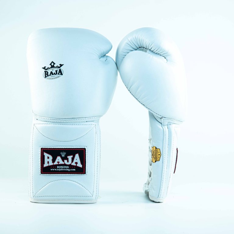 Raja Gloves - Leather Lace up White - KICKPUNCHELBOW