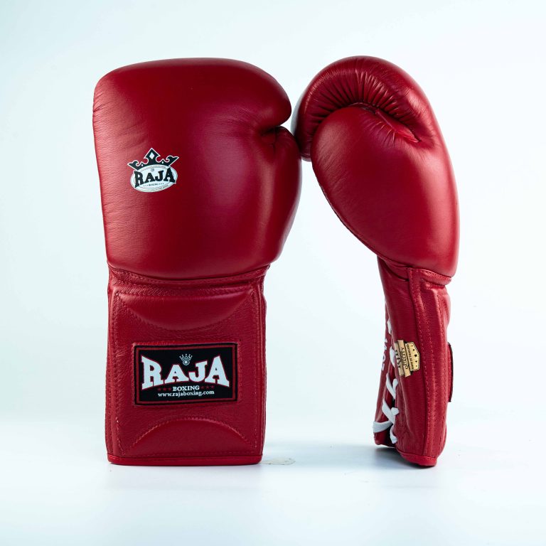 Raja Gloves - Leather Lace up Red - KICKPUNCHELBOW