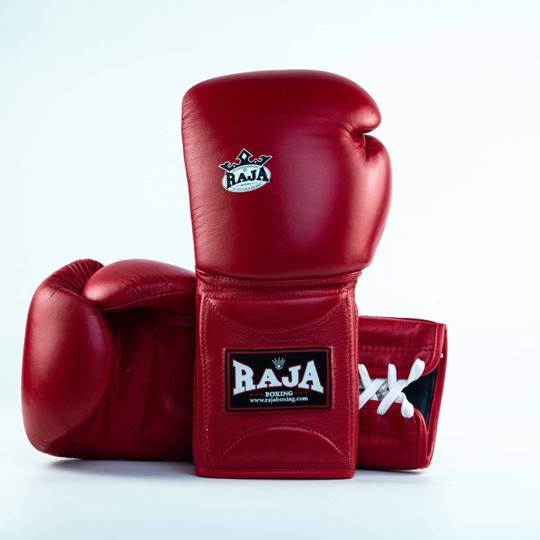 Raja Gloves - Leather Lace up Red - KICKPUNCHELBOW