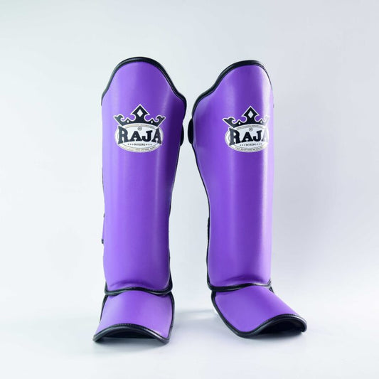 Authentic Leather Raja Shin Guards Purple - KICKPUNCHELBOW