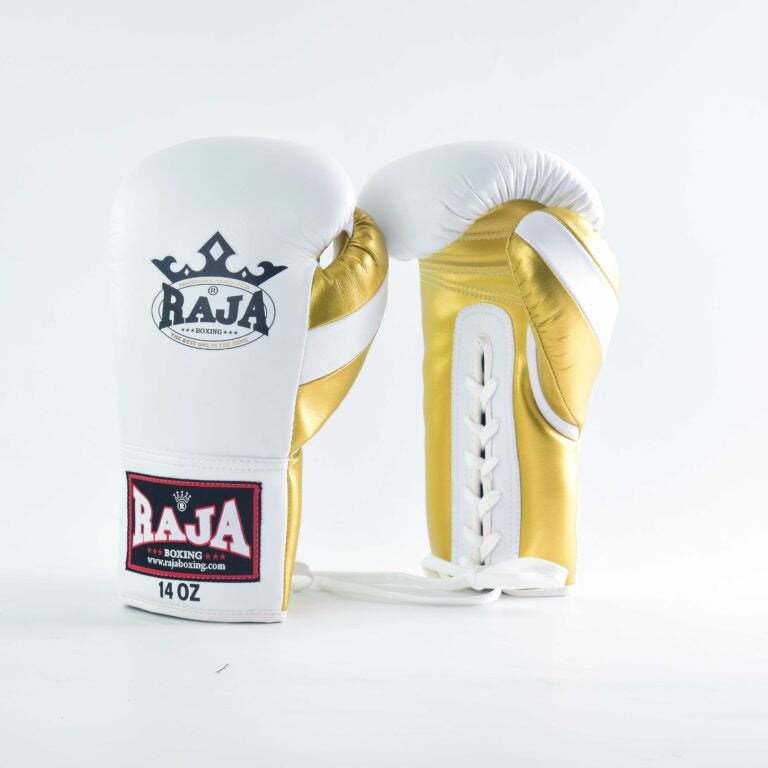 Raja Gloves - Leather Lace up White Gold O.G - KICKPUNCHELBOW