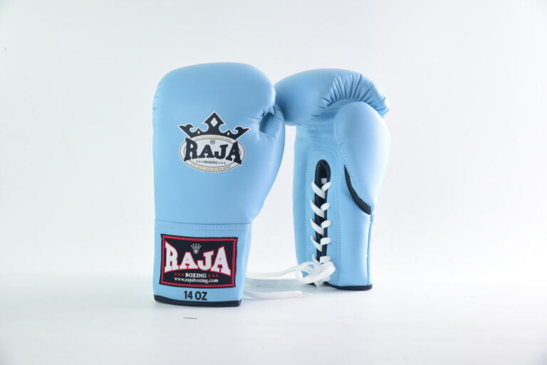 Raja Gloves - Leather Lace up Baby Blue O.G - KICKPUNCHELBOW