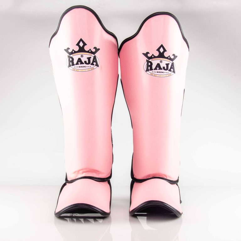 Authentic Leather Raja Shin Guards Pink - KICKPUNCHELBOW