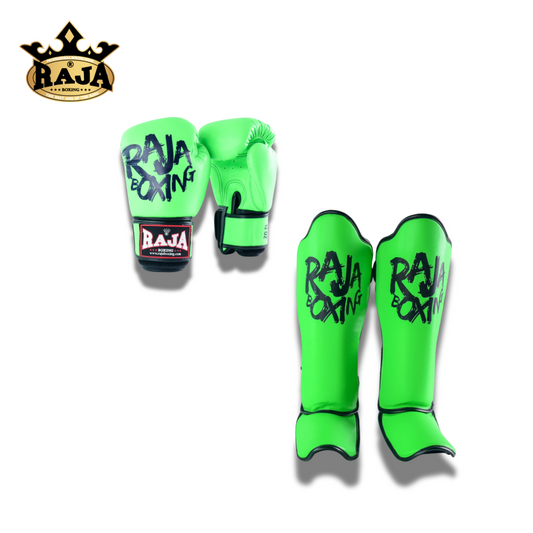 Raja Sparring Set Graff It Semi Leather Green - KICKPUNCHELBOW