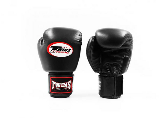 Twins Special BGVL3 Velcro Boxing Gloves Black - KICKPUNCHELBOW