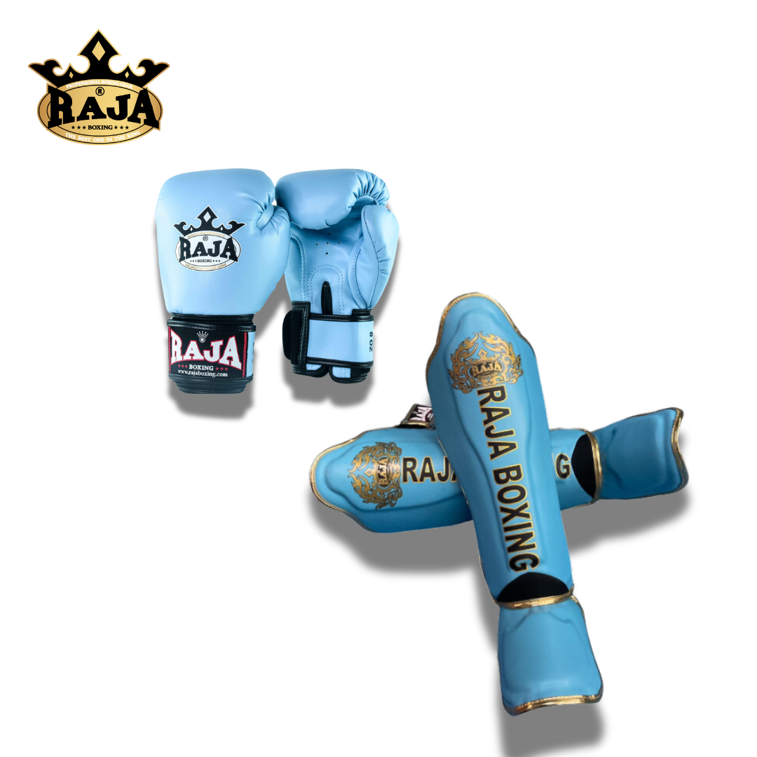 Raja Sparring Set Mix Up Semi Leather Baby Blue - KICKPUNCHELBOW