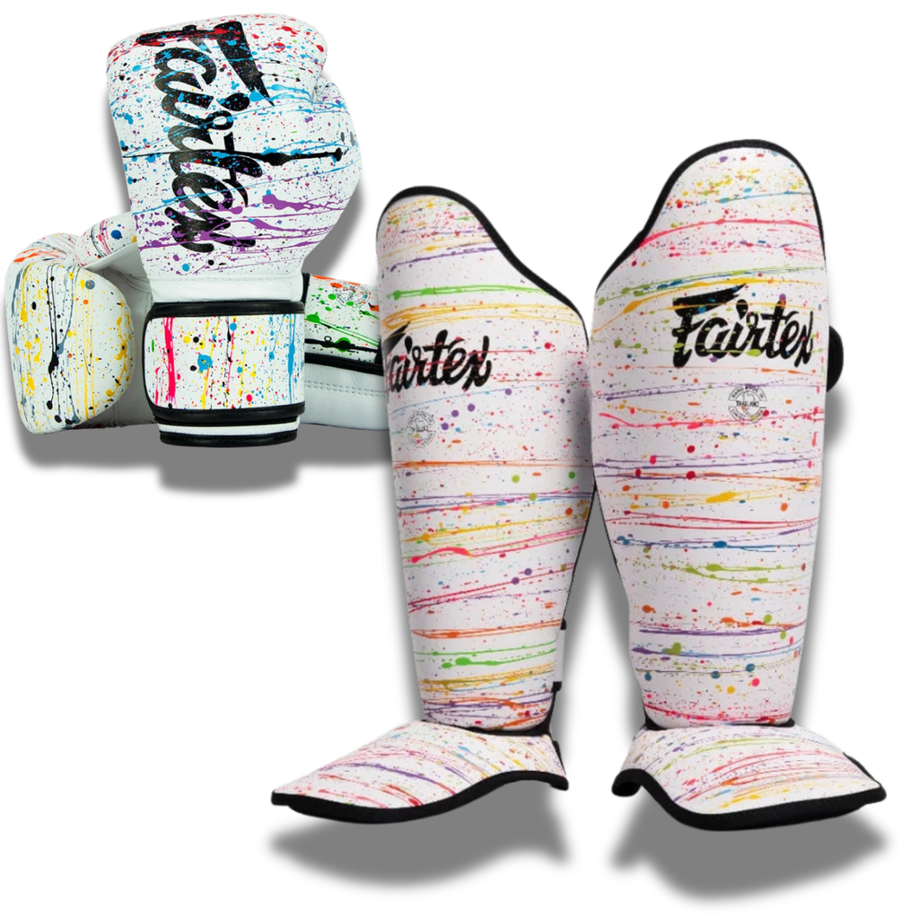 Fairtex - Sparring Set BGV1 Gloves/SP5 Shin Guards - Painter Drip