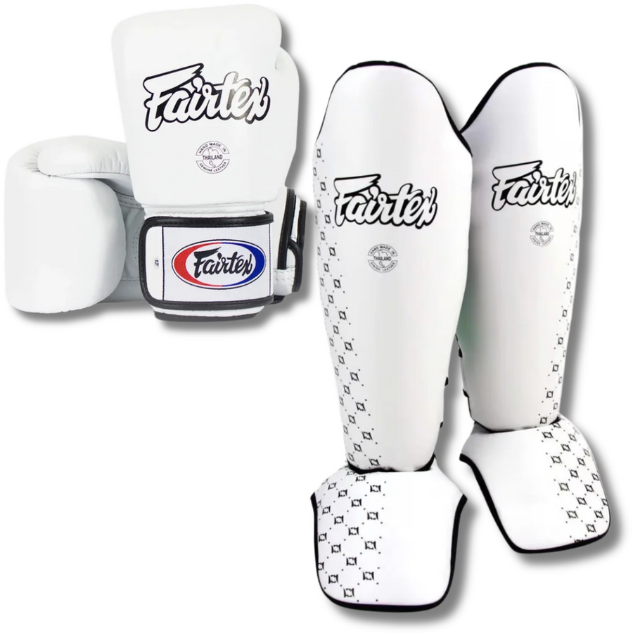 Fairtex - Sparring Set BGV1 Gloves/SP5 Shin Guards - White