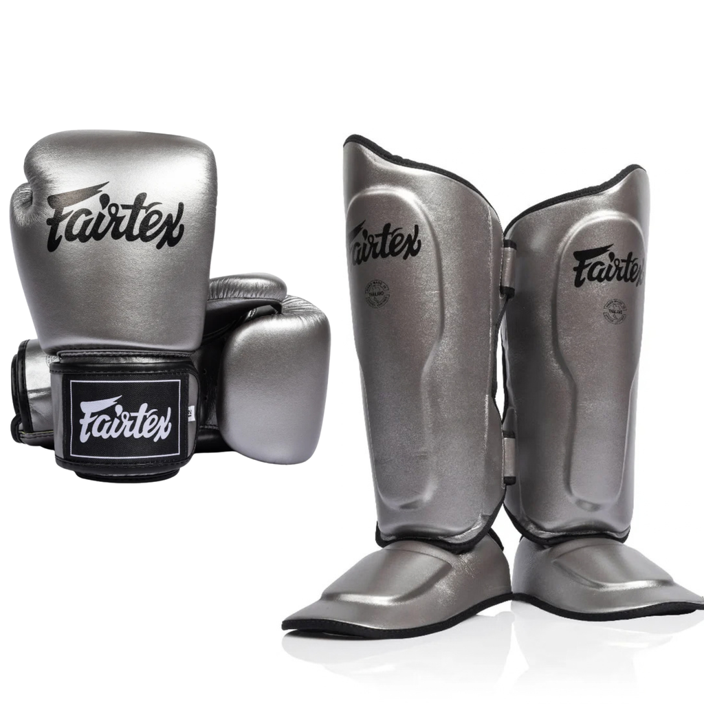 Fairtex - Sparring Set BGV14 Gloves/SP9 Shin Guards - Liquid Steel