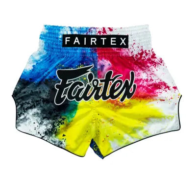 Fairtex Muay Thai Shorts - Acid Jazz (White) - KICKPUNCHELBOW