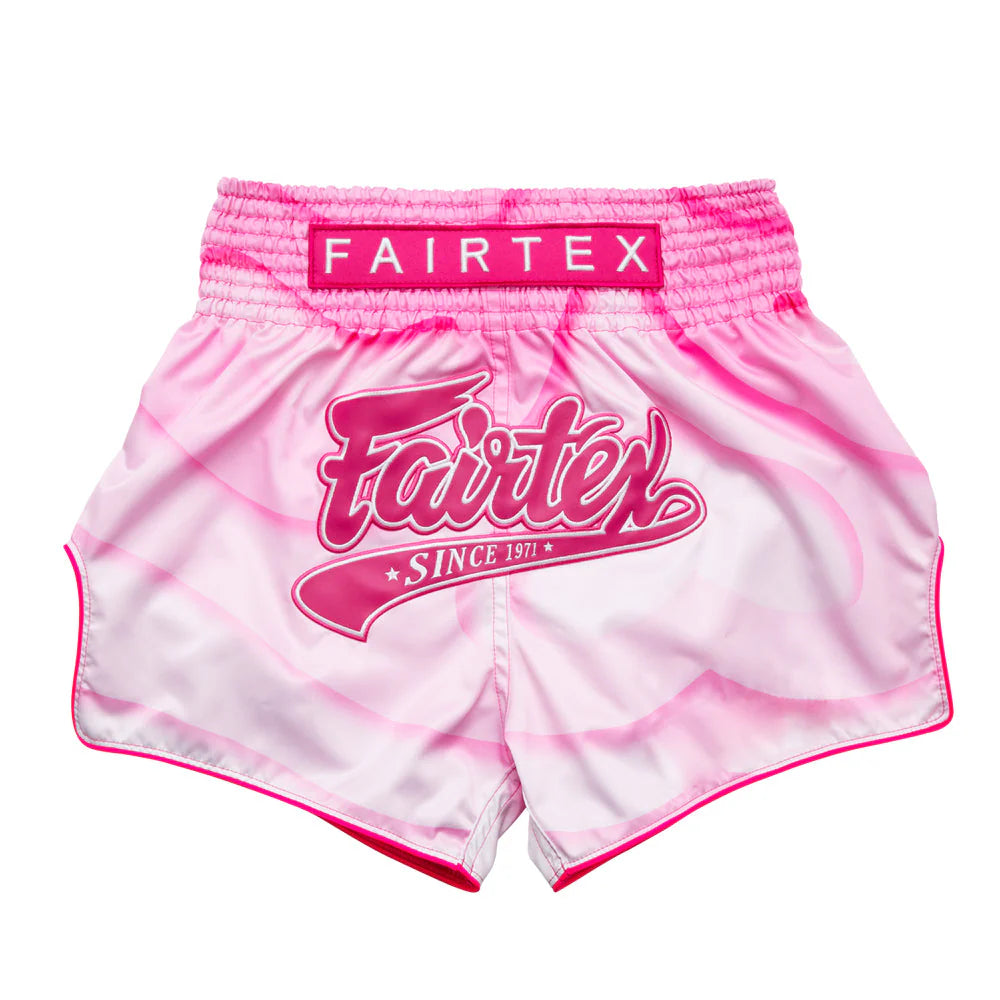 Fairtex Muay Thai Shorts - Pink Logo Large - KICKPUNCHELBOW