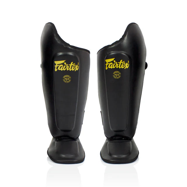Fairtex SP8 Muay Thai shin guards in black