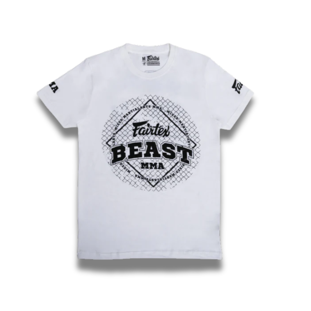 Fairtex x BEAST Official Movie Tee - Fight Grid White