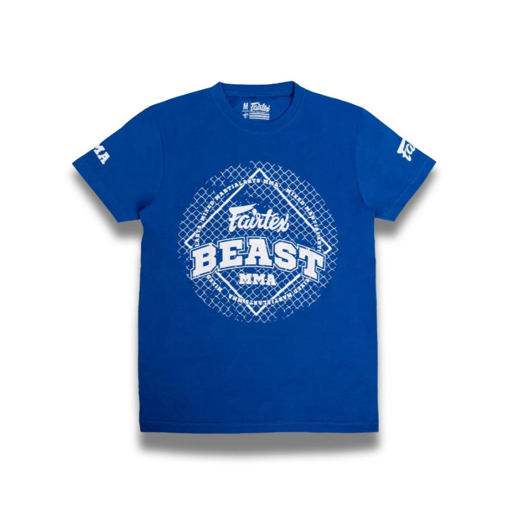 Fairtex x BEAST Official Movie Tee - Fight Grid Blue