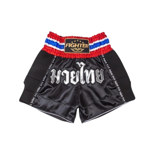 Fighter Thailand Muay Thai Shorts - Thai Flag (Black)