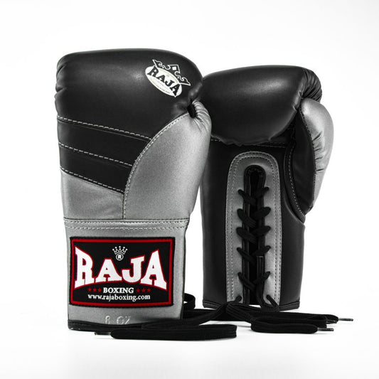 Raja Gloves - Silver Lace Up Leather - KICKPUNCHELBOW