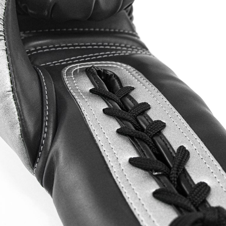 Raja Gloves - Silver Lace Up Leather - KICKPUNCHELBOW